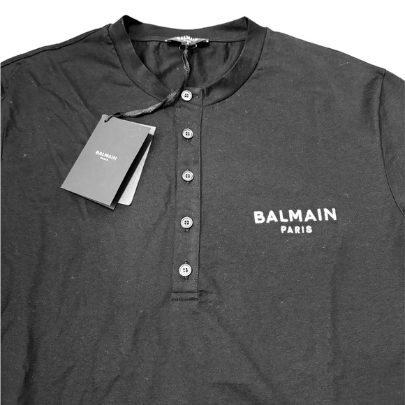 BALMAIN***Embroidered Logo Long-Sleeve Black Men’s T-Shirt***Med. $629 - Picture 4 of 5